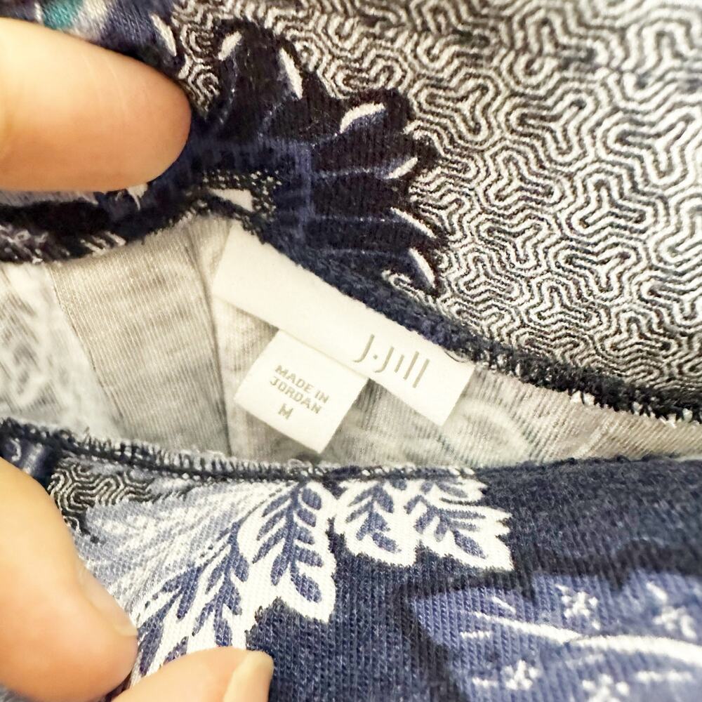 J. Jill Women's Blue Floral Mixed Print Skirt Midi sz M - Picture 3 of 8